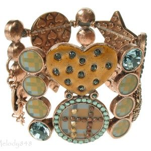 PILGRIM ENAMELED GOLD BRACELET WITH RHINESTONES
